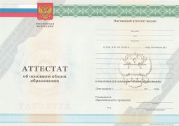 Аттестат за 9 класс с 2010 по 2013 годы